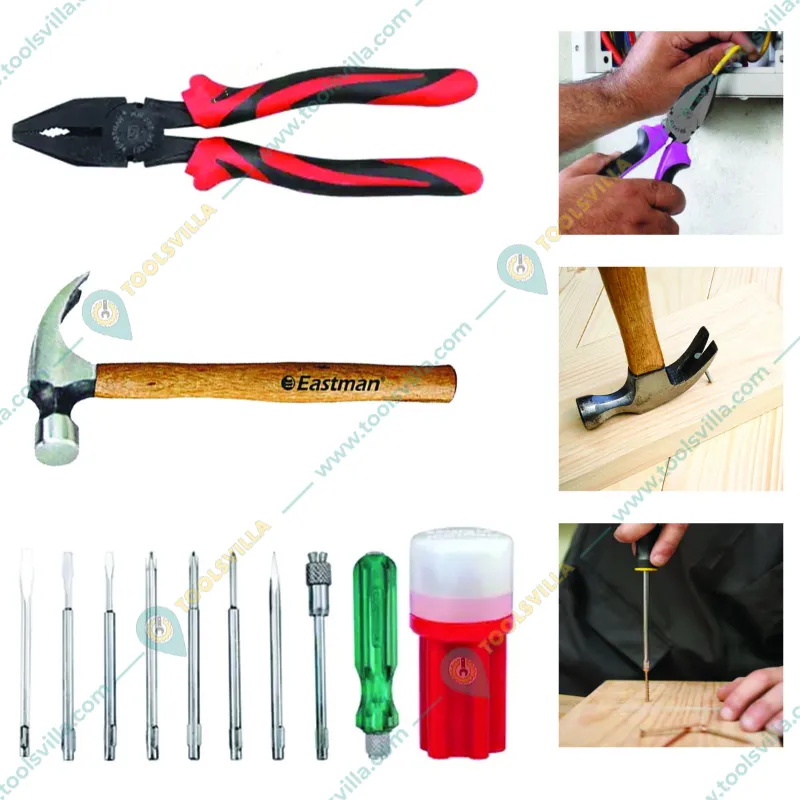 Eastman Plier Claw Hammer Screw Drivers Kit